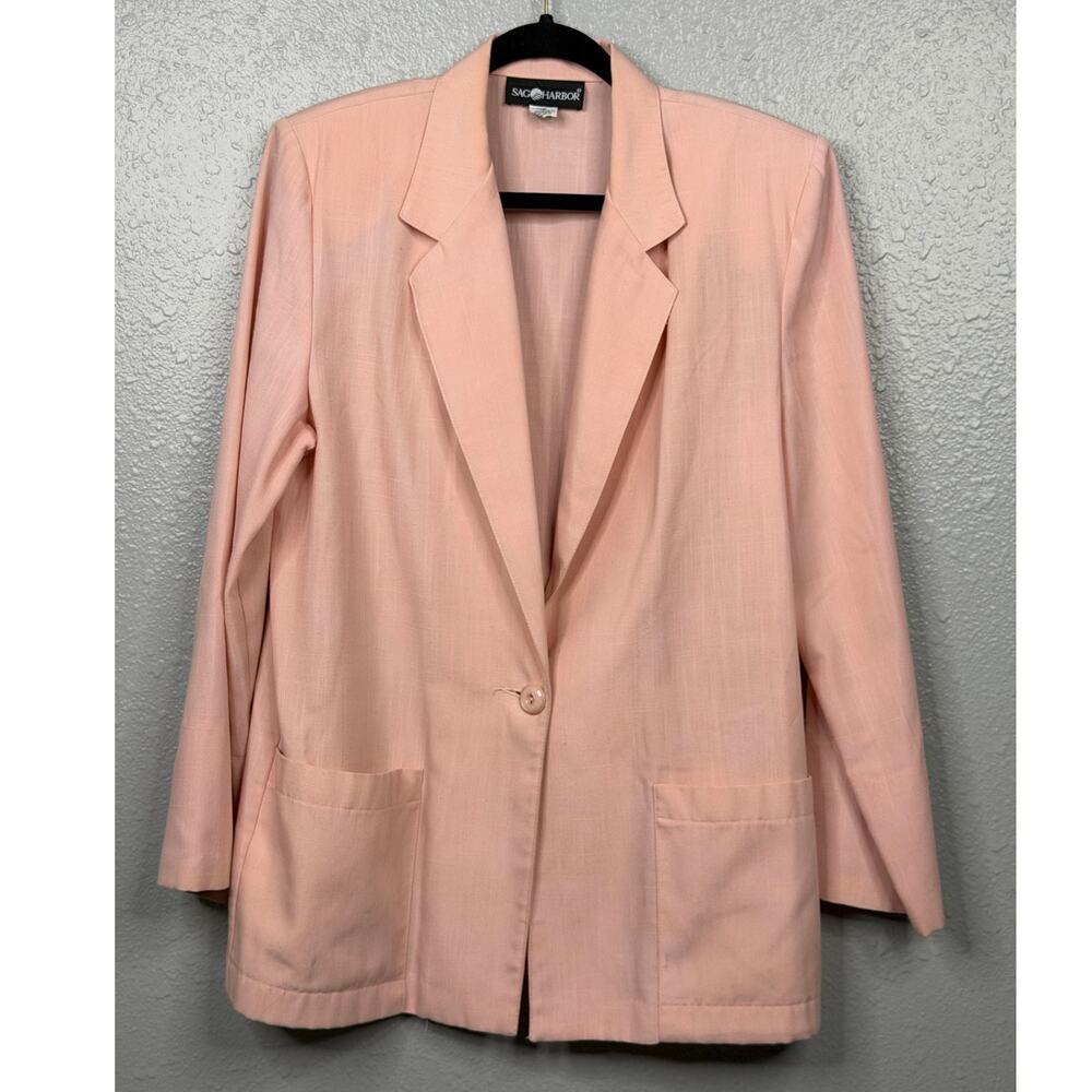 Sag Harbor Women’s Vintage Classic Look Pink Blazer / Size-12 - Picture 2 of 12